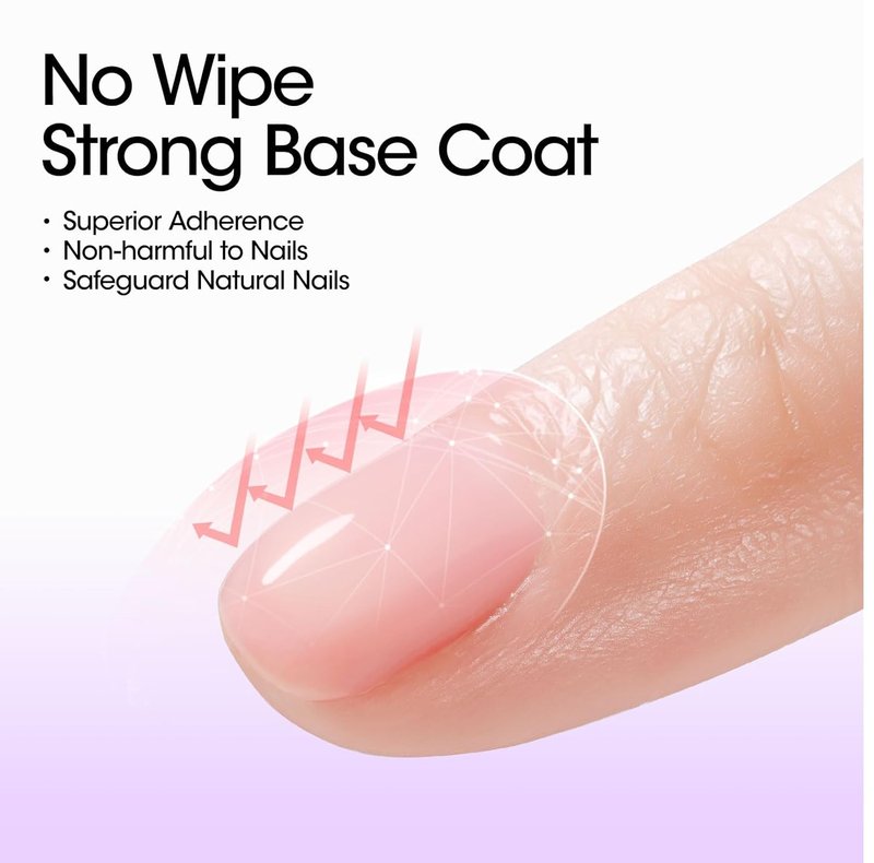GELLEN Gel Top Coat & Base Coat Set - No Wipe Ultra Glossy Nail Gel | 2 Pcs 18ml, Long-Lasting Shine