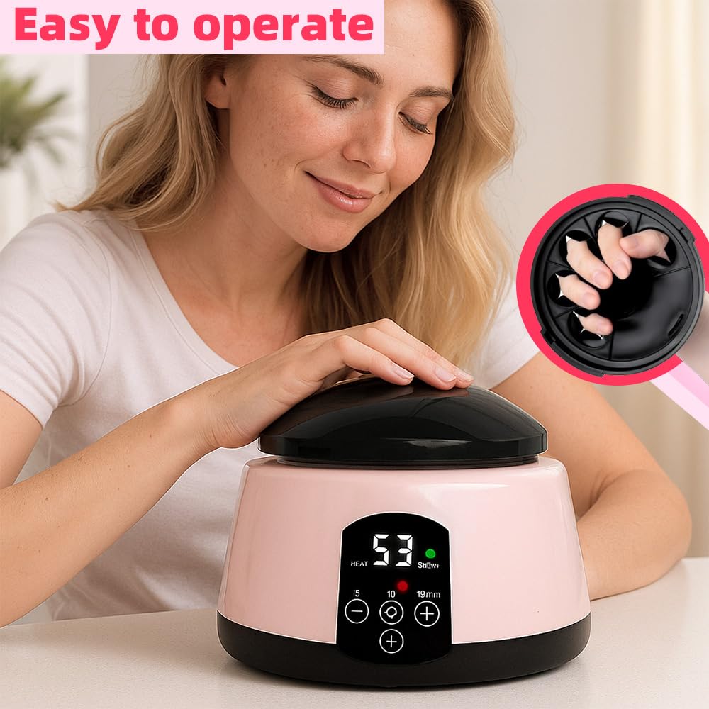 WBHLDM Electric Nail Soaking Bowl- Fast Soak Off Acrylic Nail Remover & Steamer, One-Handed Gel Polish Soaking Off Device for Home and Salon Use (Pink)