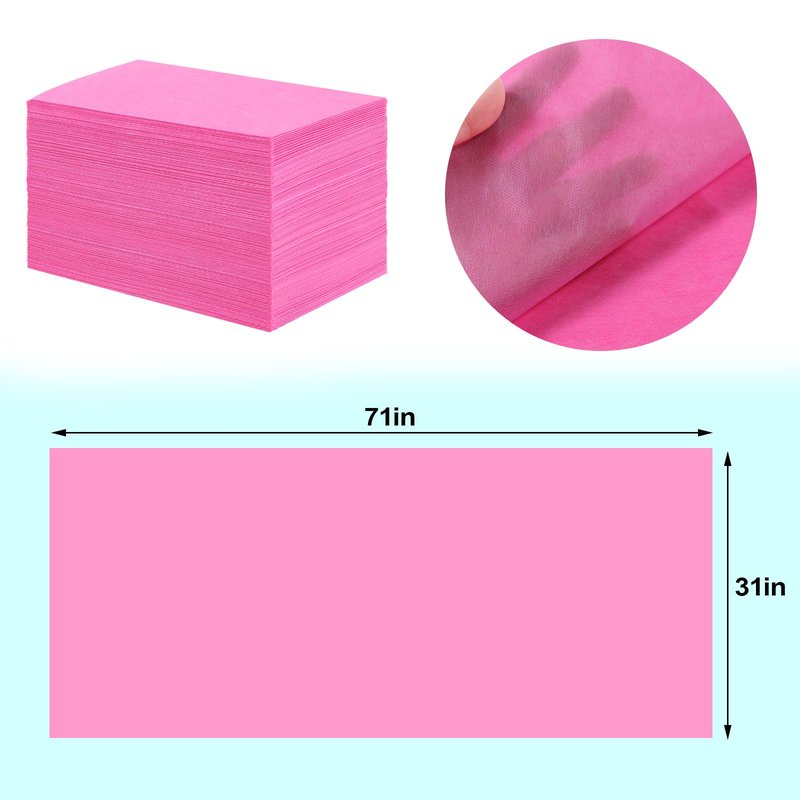 100Pcs Massage Table Sheets, 31''x71'' Waterproof Disposable Bed Sheets, Non-Woven Fabric Massage Table Cover, Breathable Protector Bed Cover for Massage Therapy Tattoo Beauty Salon (Pink)