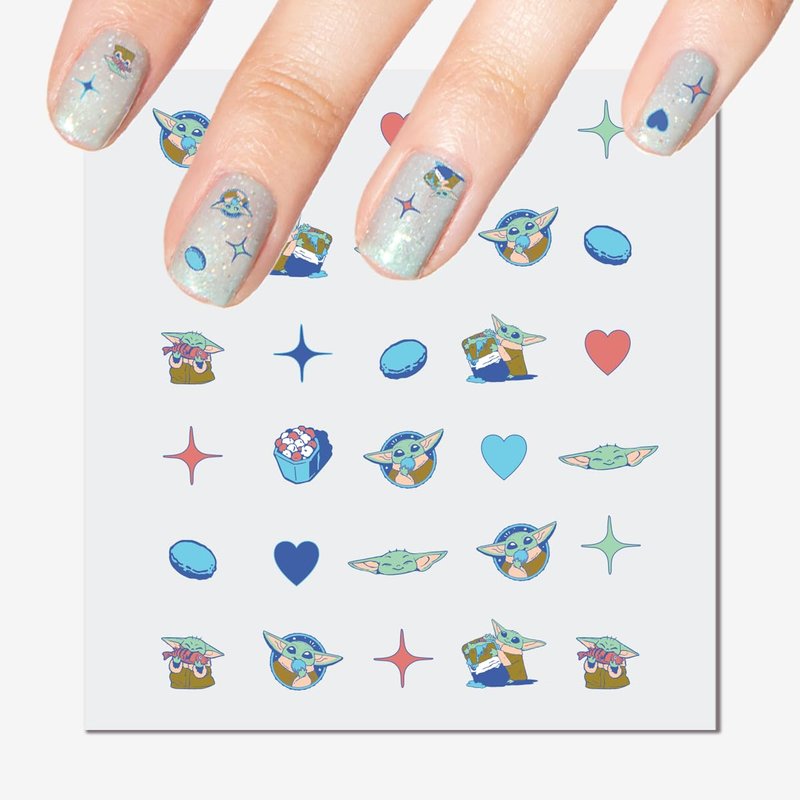 Olive & June Nail Art Stickers | Star Wars: The Mandalorian & Grogu | Easy-to-Use Nail Designs | Nail Art Made Easy | Hand-Screened, No-Fade Ink | Accent, Mix & Match, or Cover Chipped Polish | Grogu