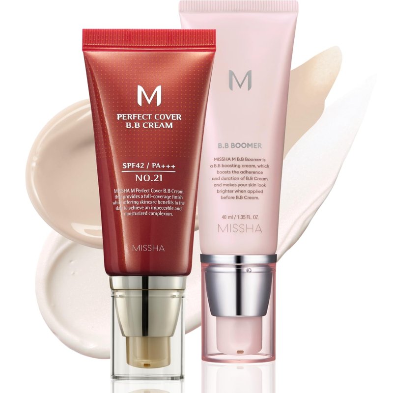 MISSHA M Perfect Cover BB Cream No.21 - Lightweight, High Coverage with SPF 42 | Includes M BB Boomer 1.35 oz