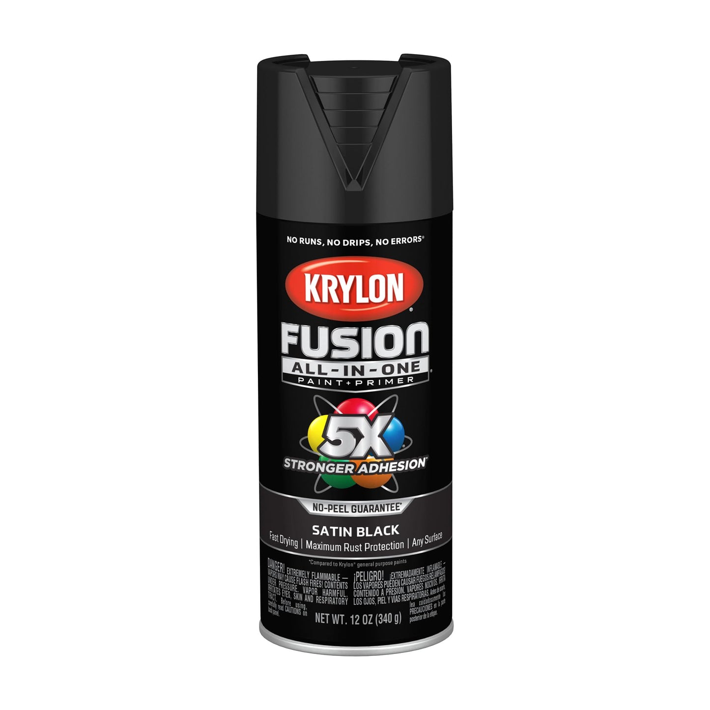 Krylon Fusion All-In-One Satin Spray Paint & Primer, Black - 1 Each