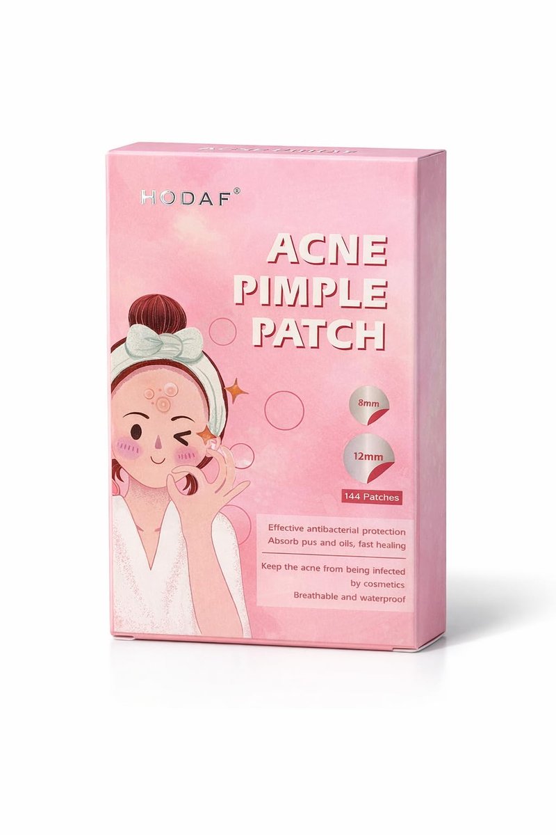 Acne Pimple Patches (144 Count) – Hydrocolloid Acne Patches for Face, Invisible & Waterproof, Fast Absorbing Zit Stickers for Pimples, Blemishes & Whiteheads – Day & Night Treatment