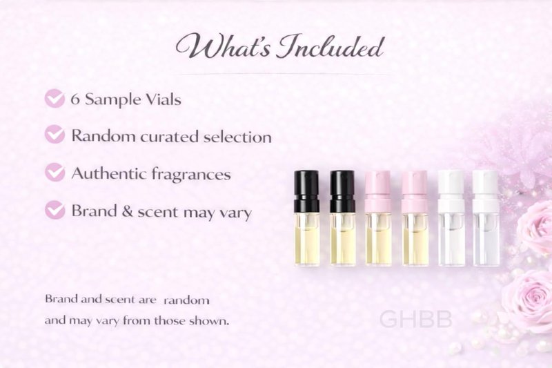 Mini Perfume Sampler Set for Women – 6 Fragrance Samples, Travel Size Vials, Affordable Scent Trial Kit