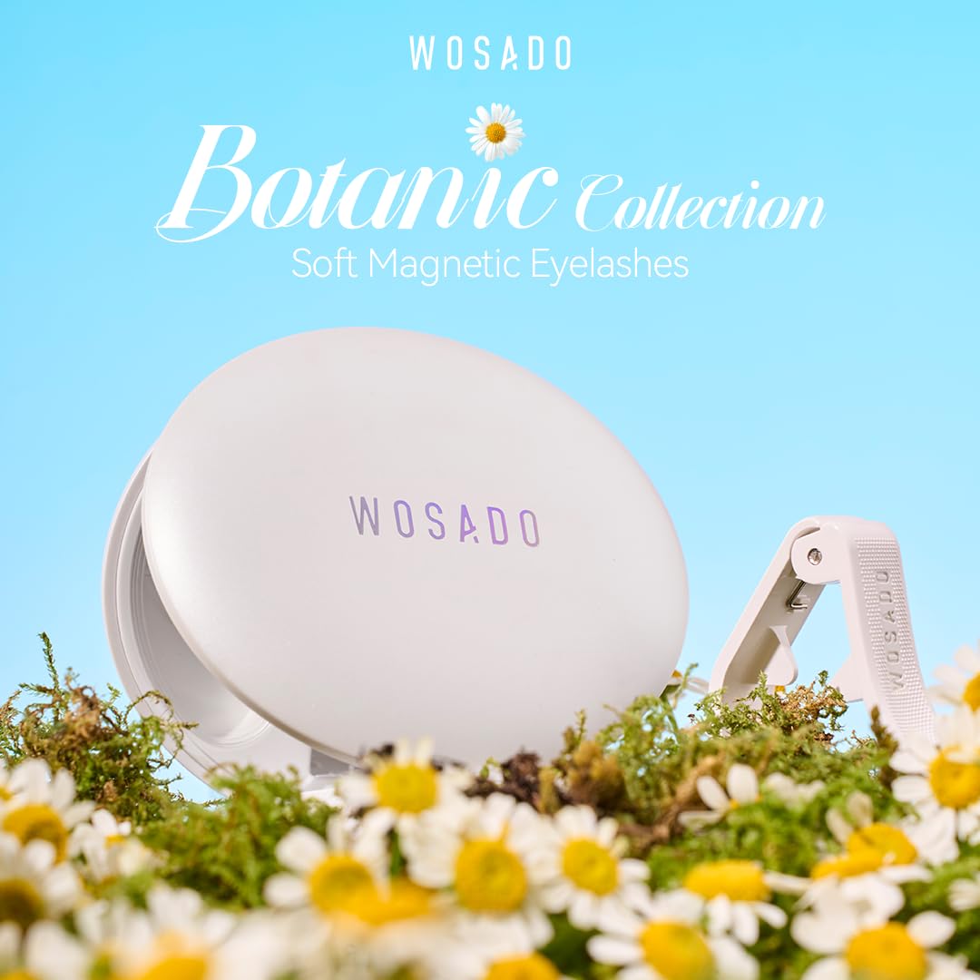WOSADO Soft Magnetic Eyelashes Kit with Applicator, Reusable Glue-free Wispy Magnetic Lashes, Cruelty-free False Lashes, Waterproof, Lightweight, Suit for Heavy Makeup