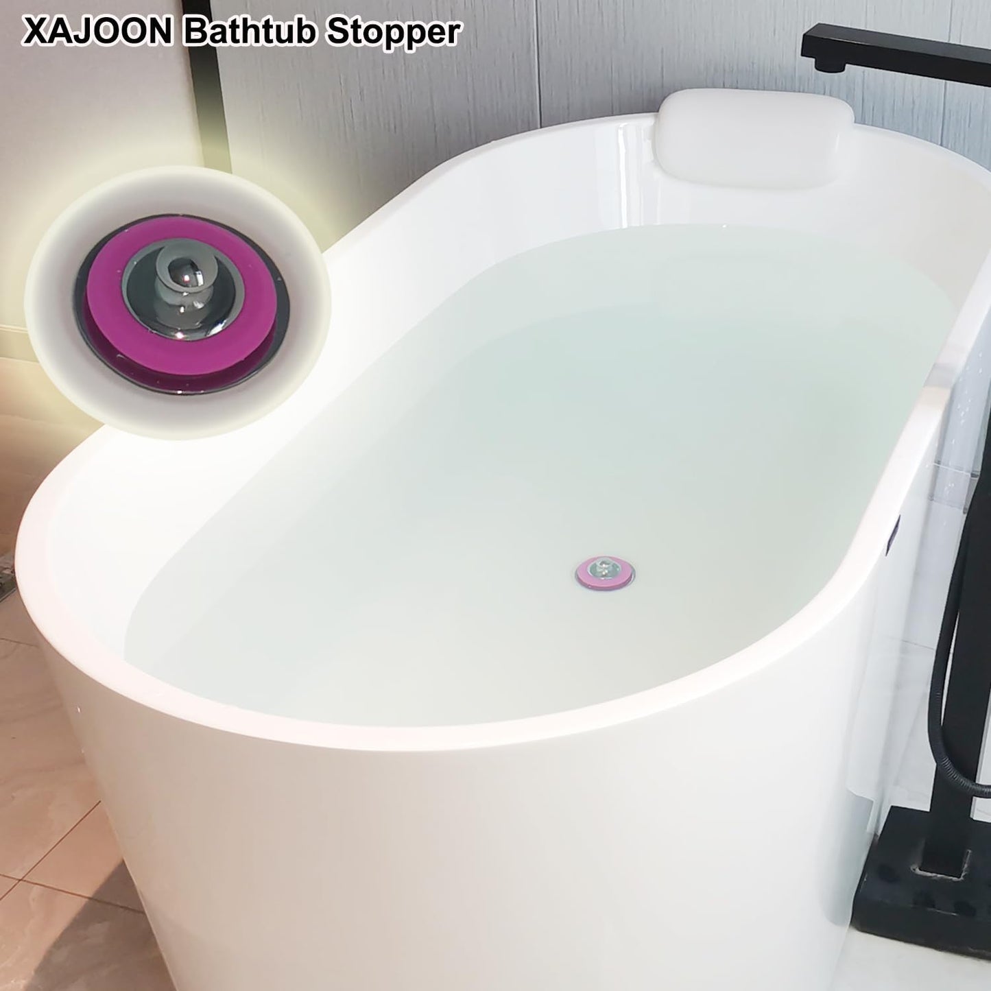 Bathtub Drain Stopper,Silicone Bathtub Stopper, Tub Stopper, Washbasin Drain Plug,Drain Plug (Pink，Patented Product)
