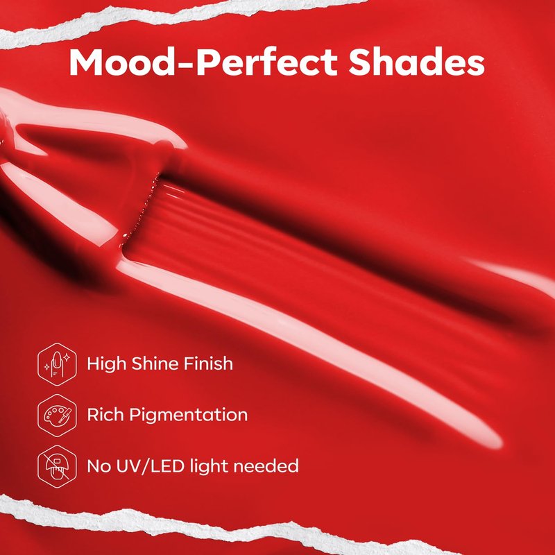 modelones Red Nail Polish Quick Dry | Burgundy Long Last Fingernail Polish, Dark Red Nailsl | Infinite Shine Strengthening Treatment Kit Salon-Quality for Women 15ml