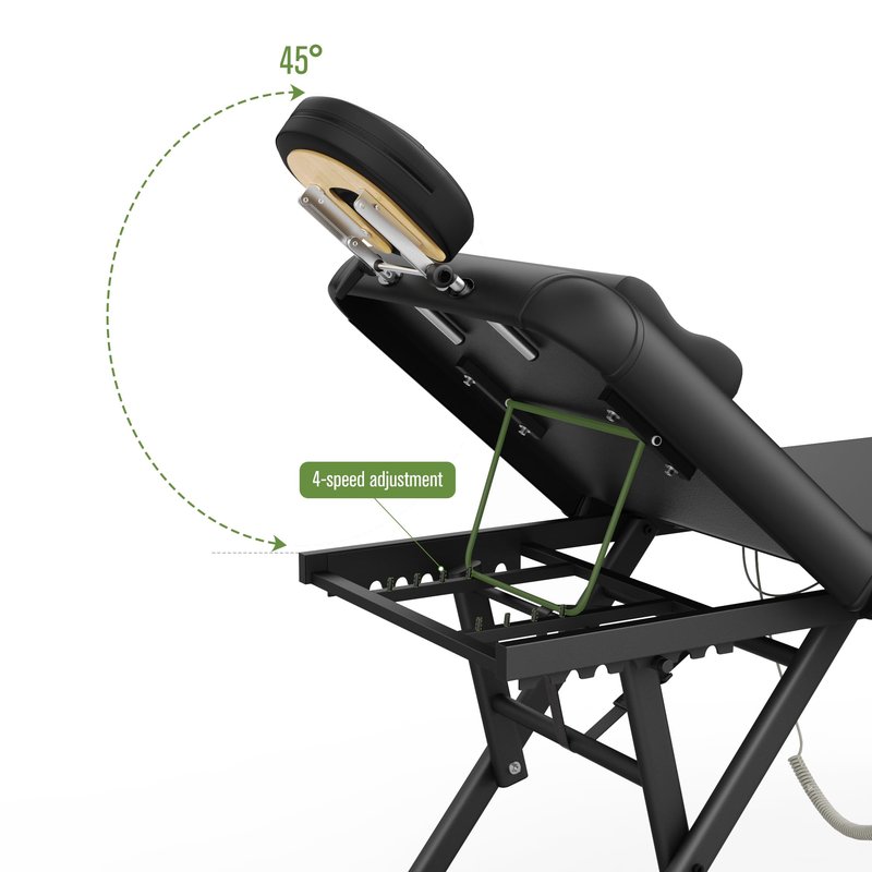 Electric Stationary Massage Table - Adjustable Massage Table with Manual Adjustable Backrest & Electric Leg Height , Treatment Tables with C-Shaped Pillow, Metal X-Frame, PU Leather for Beauty, Spa