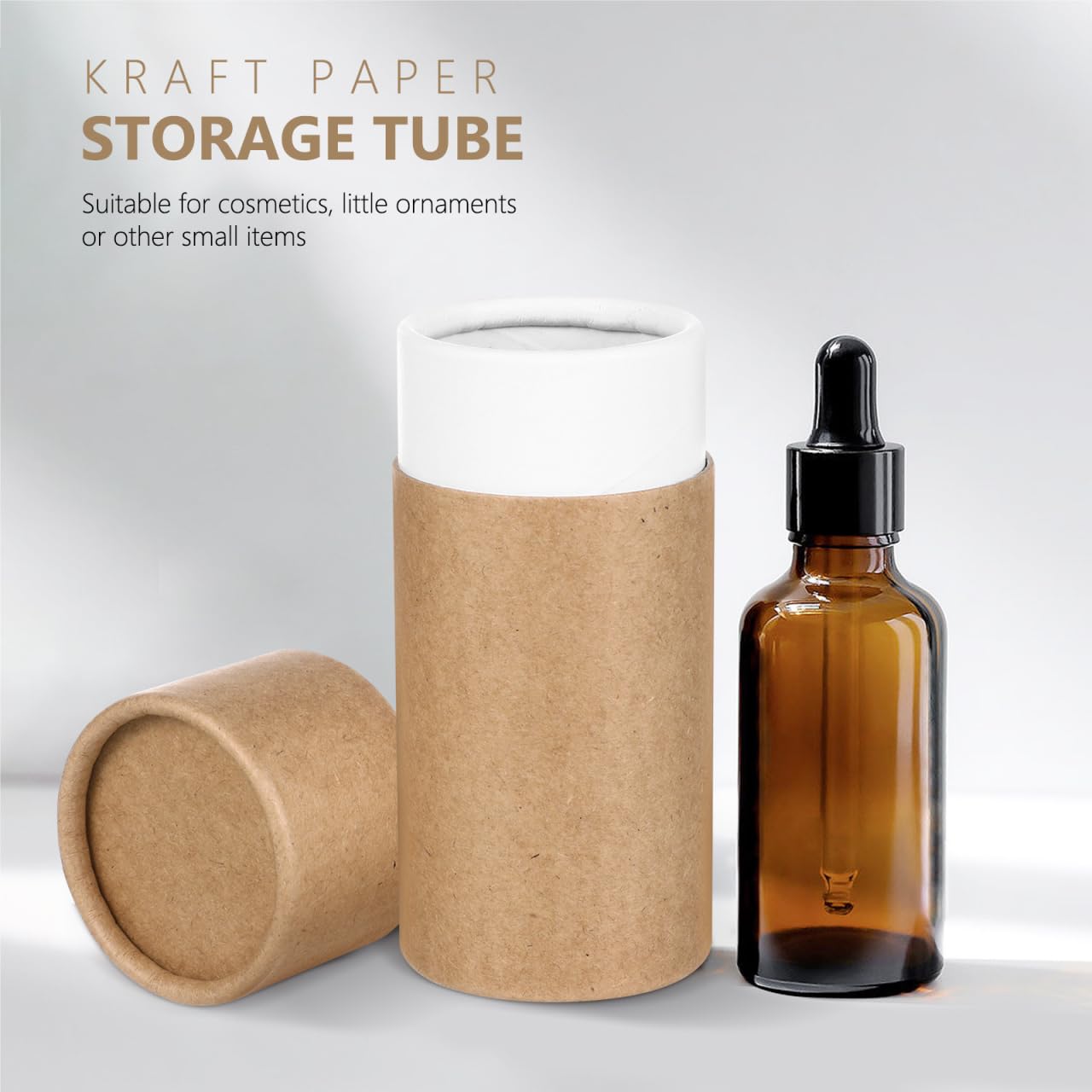 Hemoton Kraft Paper Cylinder Gift Boxes 30-Pack 4.48X6.02X2.00In Eco-Friendly Paper Packaging for Essential Oil Bottles Tea Storage and Small Craft Items