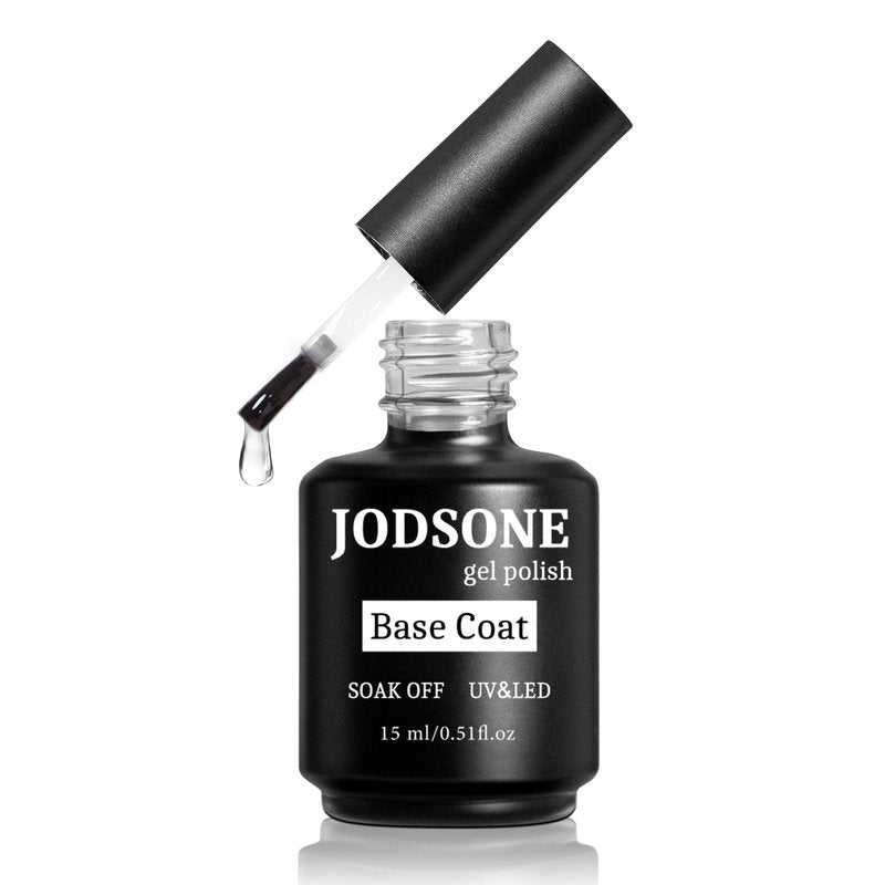 JODSONE Base Coat Gel Nail Polish - Quick Drying, Durable, Soak Off | 15ML Clear Glossy Finish