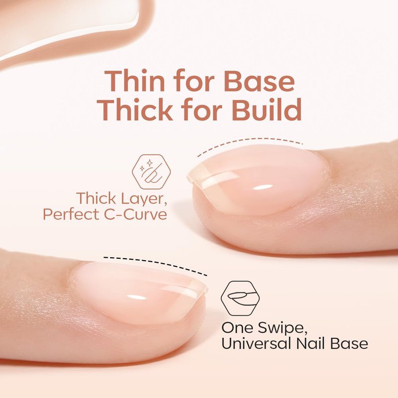 modelones Rubber Base Builder Nail Gel Polish, 6 French Tip Base Color Nude White Baby Milky Pink Strengthener Apex Building Extension Protect Weak Nails Long Last U V Manicure Gift for Women
