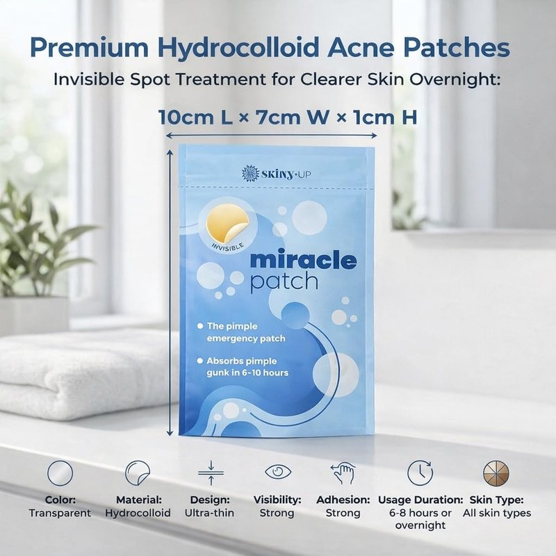 BABYLONOVA Premium Miracle Patch Hydrocolloid Acne Patches for Face, Invisible Pimple Patches for Acne Spot Treatment, Zit & Blemish Patches Overnight, Clear Skin Patch 72 Count