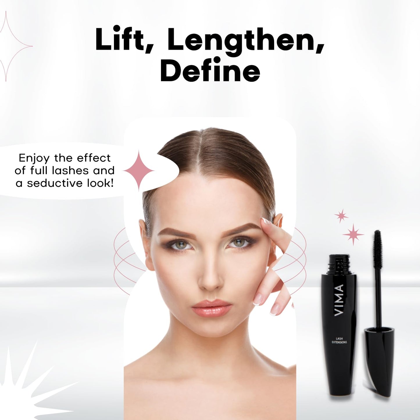 Vima Lash Extension Mascara– Waterproof and Volumizing for Bold, Defined Lashes – Smooth Application – Black Mascara
