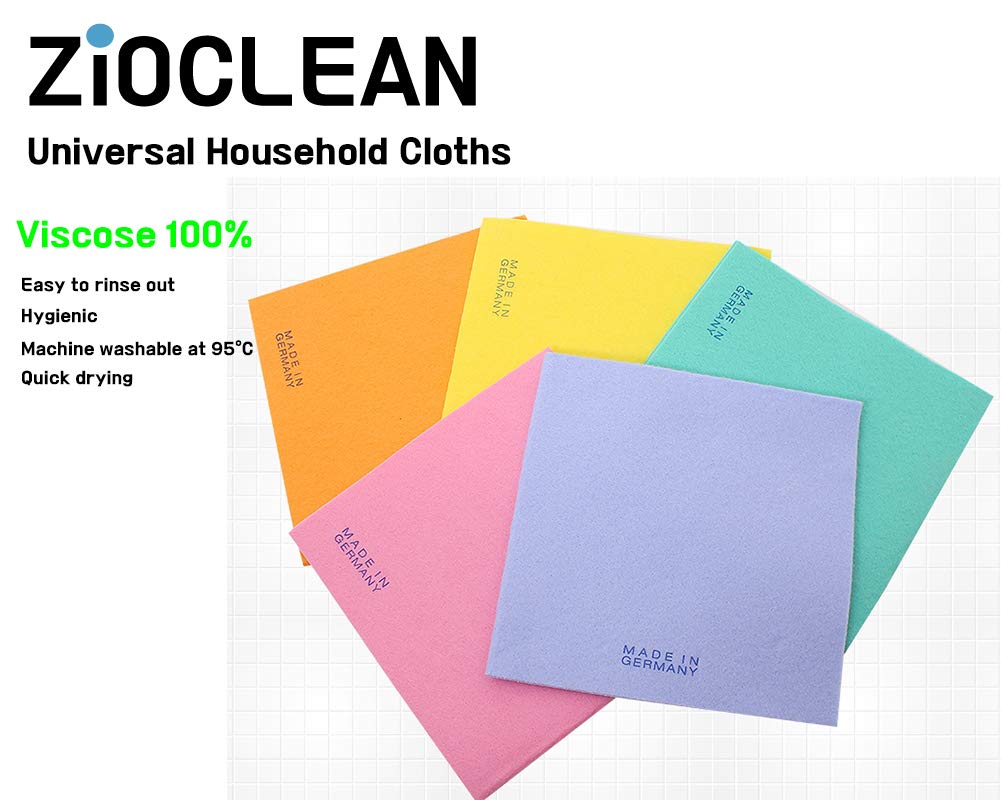 ZIOCLEAN 30 Packs German Universal Household Color Dish Cloths 15 inch x 15 inch Wide Size Machine Washable Super Absorbent, Drying Eco-Friendly Cloth