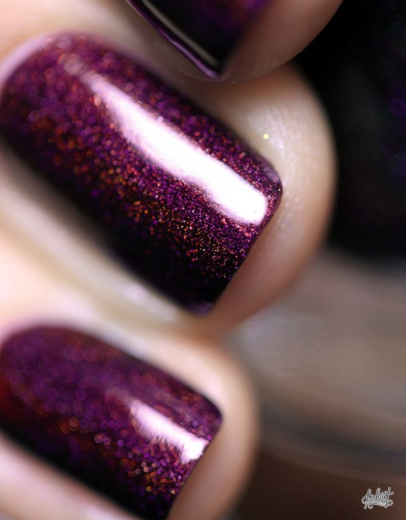 ILNP Black Orchid - Deep Burgundy Holographic Nail Polish | Long-Lasting, Non-Toxic, Vegan, Chip Resistant