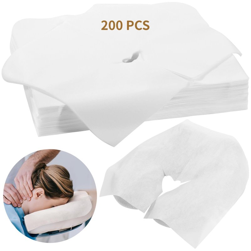 DIMEGON 200PCS Disposable Face Cradle Covers, Disposable Massage Headrest Cover, Single Use Massage Bed Headrest Cushion Cover, Professional Massage Chair Face Cover for Skincare Beauty Salons