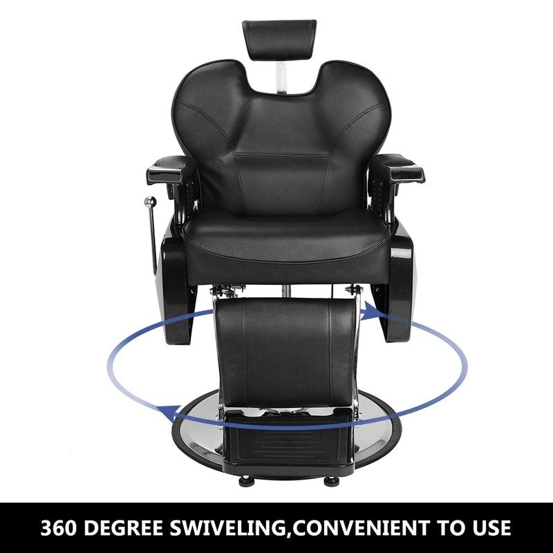 OmySalon All Purpose Hydraulic Barber Chair Recline 360 Degree Swivel Height Adjustable Heavy Duty Hairdresser Chair Beauty Salon Spa Tattoo Styling Equipment