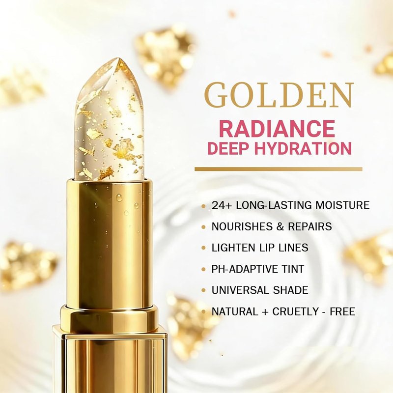 OMULIKJ Coello Lipstick - ﻿Ph Adjusting Lipsticks, Clear Lipstick That Changes Color, Gold Foil Transferproof Long Lasting Retractable Moisturizing Jelly Lip Stick With Glossy Shine For Women (1Pcs)