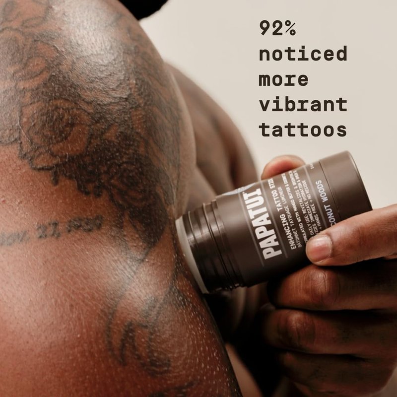 PAPATUI by Dwayne Johnson Mess-Free Enhancing Tattoo Stick | Revitalize, Protect and Brighten Tattoos | Made with Vitamin E | Coconut Woods | 2.6oz