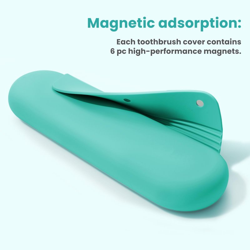 iTokGok Silicone Electric Toothbrush Travel Case, Manual Toothbrush Travel Cover for Men and Women,Toothbrush Holder for Travel,Gym and More, Fits Most Manual and Electric Toothbrushes - Mint Green