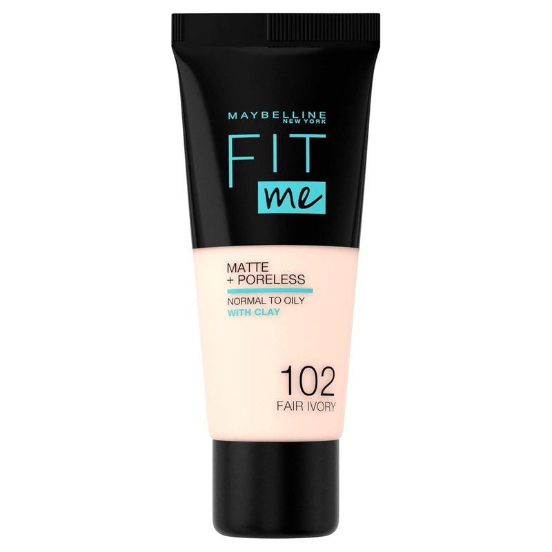 Maybelline Fit Me Matte & Poreless Foundation - 102 Fair Ivory | 30ml, Lightweight Coverage