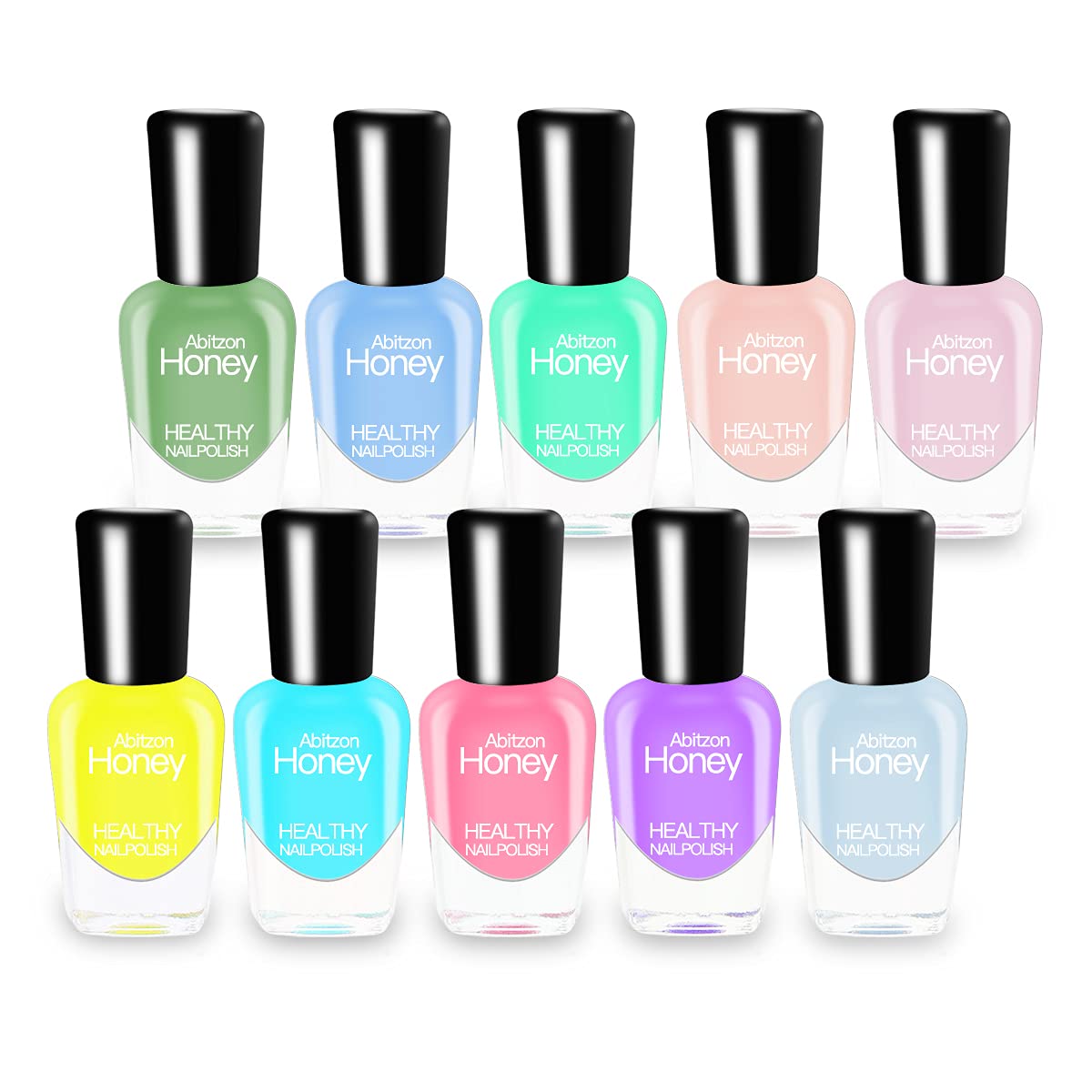 Skiennix Nail Polish Set - 10 Non-Toxic, Eco-Friendly, Quick-Dry Peel-Off Colors