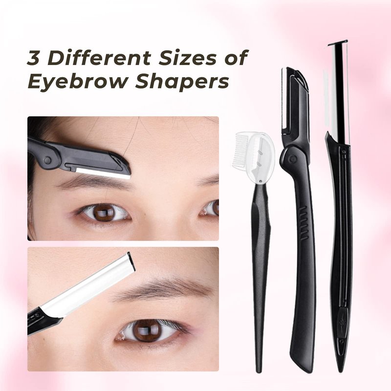 MAEXUS Eyebrow Razor, 11 in 1 Eyebrow Kit, Eyebrow Kit for Women, Including Stainless Steel Eyebrow Trimmer Eyebrow Comb Eyebrow Clip Small Scissors Beauty, 11Pcs Eyebrow Shaping Kit