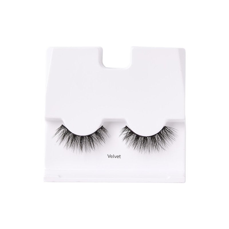 Kiss Lash Couture LuXtensions Collection False Eyelashes, Flat Lash Technology, Super Slim Lash Band, Real Lash Extension Fibers, Reusable, Style ‘Velvet', 12mm, 1 Pair Strip Lashes