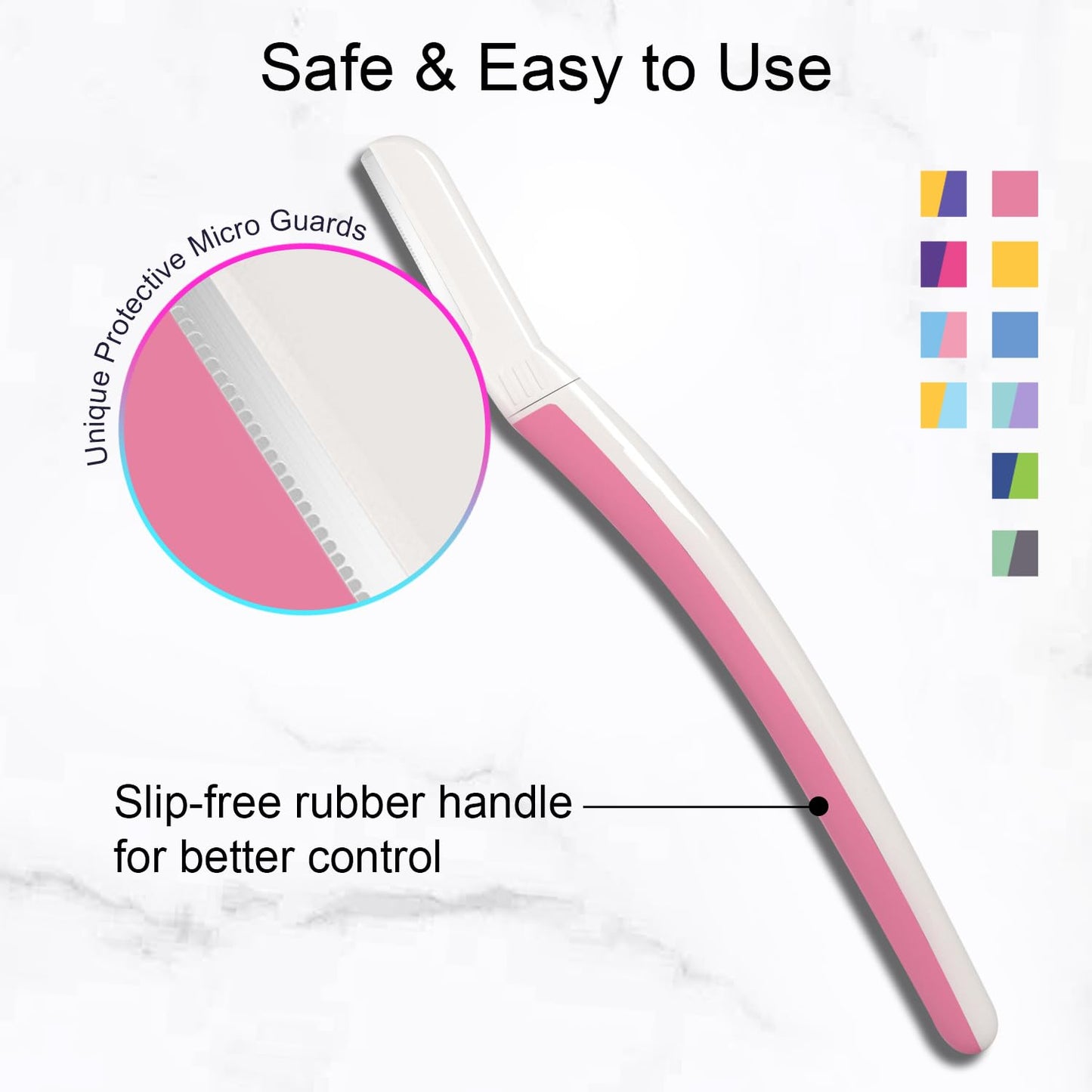 THURLADY Dermaplane Razor for Women Face, Eyebrow Razor, Face Razors for Women, Dermaplaning Tool, Travel Essentials, (9 pcs, Pearl Blush)