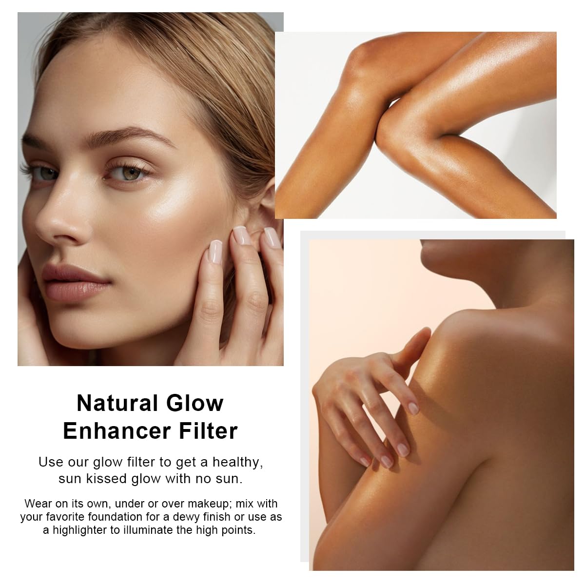PHOERA Skin Glow Tint Foundation, Lightweight Water Based Tinted Sheer to Light Filter Effect Silk Perfect Glow Illuminating Foundation Makeu. (04 Deep)