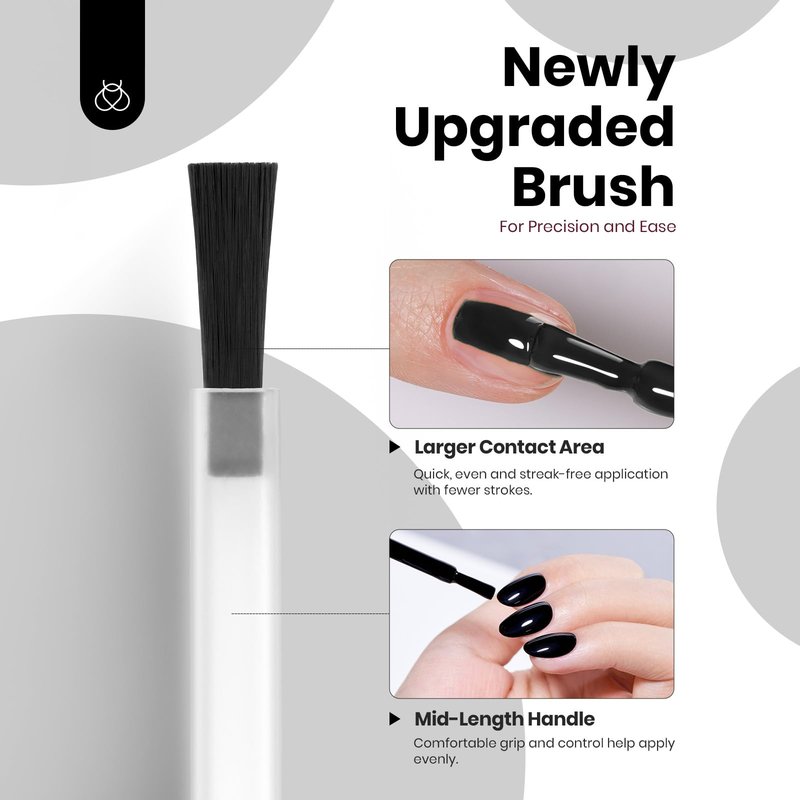 Beetles Black Gel Polish – Silent Charm Audrey Black Color Hema Free Gel Polish, 15ML Full Size Long-Lasting Soak Off UV LED Glossy Manicure for DIY Nail Art