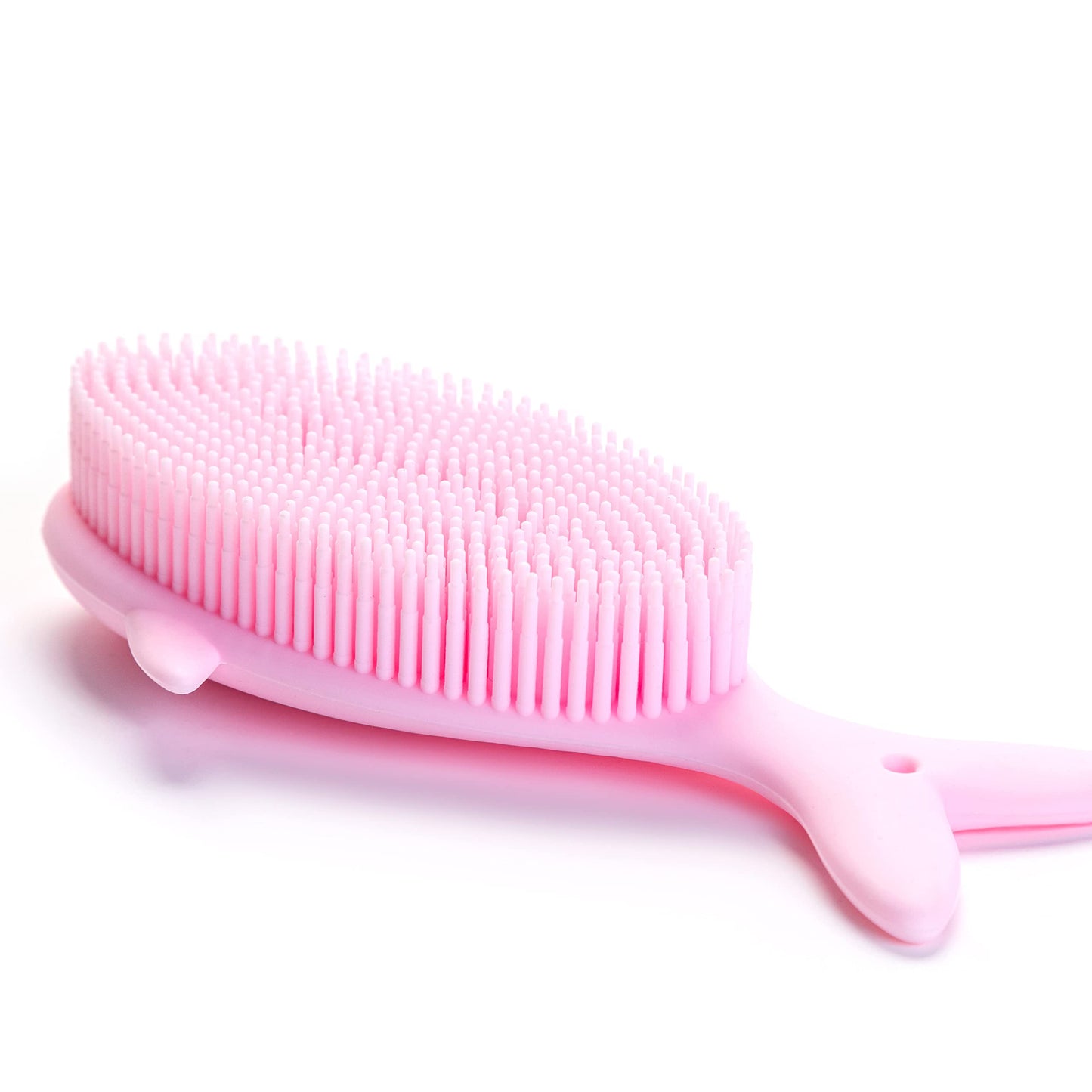 Premium Sensory Brushes for Kids or Autism,Soft Silicone Body Scrubber,2 in 1 Sensory Room Occupational Therapy,Silicone Loofah,Pets Shower Brush Bath Brush Shampoo Brush(Whale-Pink)