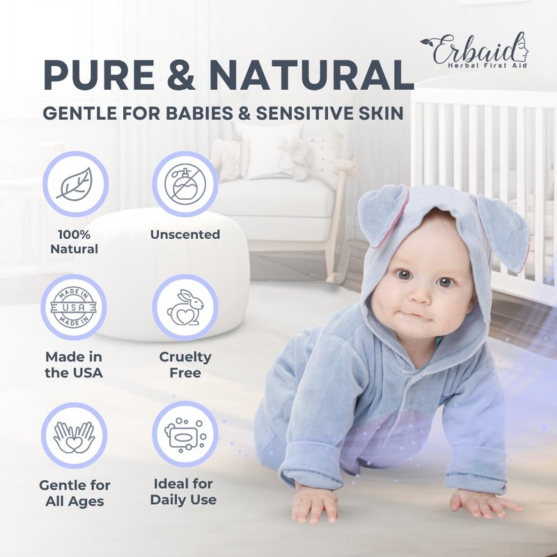 Natural Goat Milk Baby Soap Bar - Gentle Unscented Wash for Sensitive Skin | Eczema Relief & Moisturizing Oatmeal & Honey - Made in USA