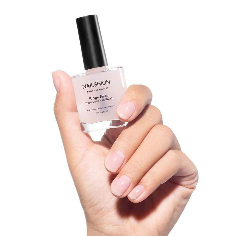 Ridge Filler Base Coat - 3-in-1 Nail Strengthener & Growth | Clear Fortifying Formula for Damaged Nails