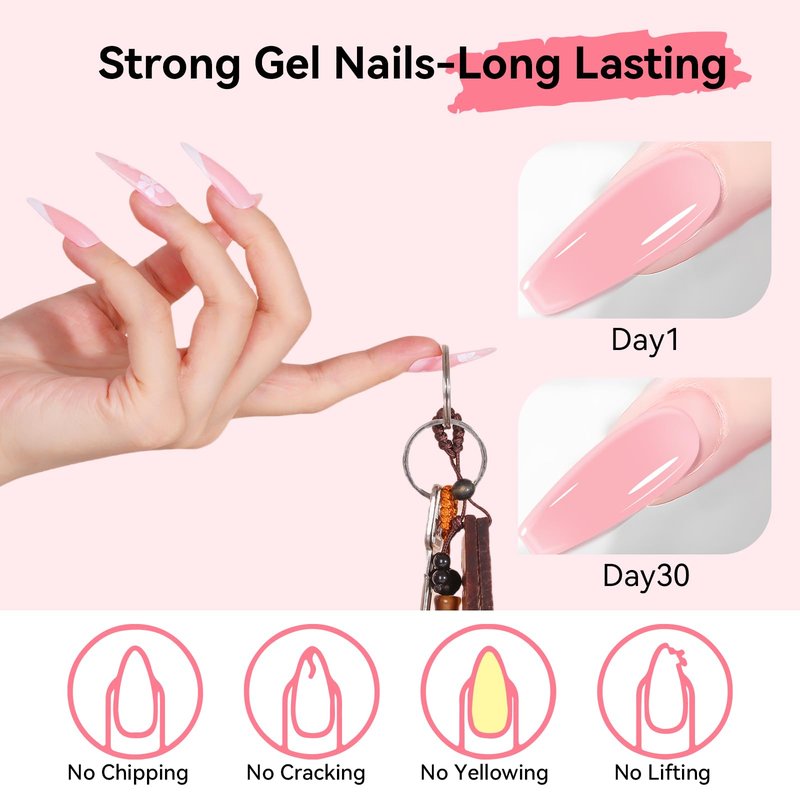 Makartt Hema-Free Poly Nail Gel Natural Pink 50ML Gel Builder for Nail Extension Nail Strengthener Beauty Gift 3D Gels Molder Nail Art Easy DIY at Home Salon