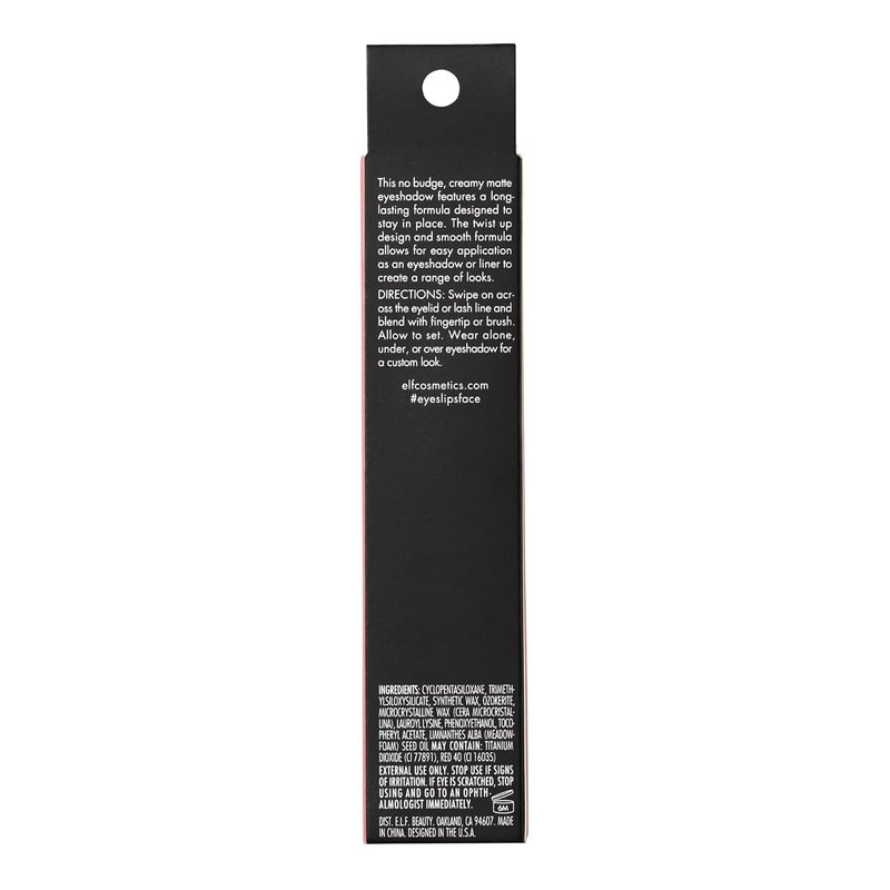 e.l.f. No Budge Matte Shadow Stick - Long-Wear Cream Eyeshadow, Vegan & Cruelty-Free | Bombshell Color