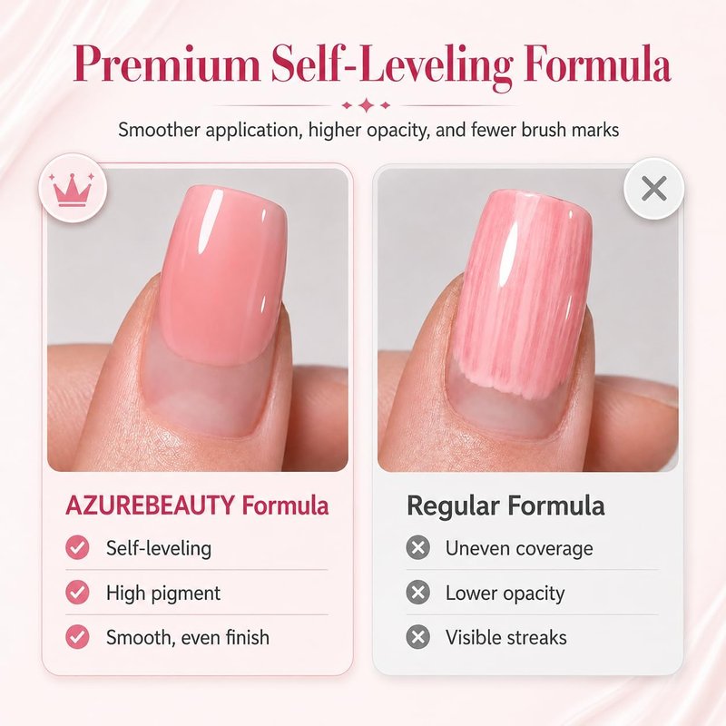 AZUREBEAUTY 6 Colors 15ml HEMA Free Jelly Purera Gel Nail Polish Set, Same Color Bottles, Soak Off UV LED Gel Polish Kit Nail Art for DIY at Home Manicure Salon Gifts, Milky White Pink Neutral Sheer