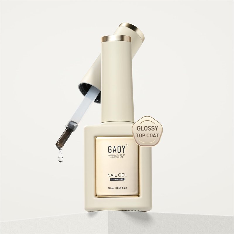 Glossy Gel Top Coat for Gel Nail Polish - 16ml No Wipe Clear Finish | High Gloss Varnish for Long-Lasting Nail Art