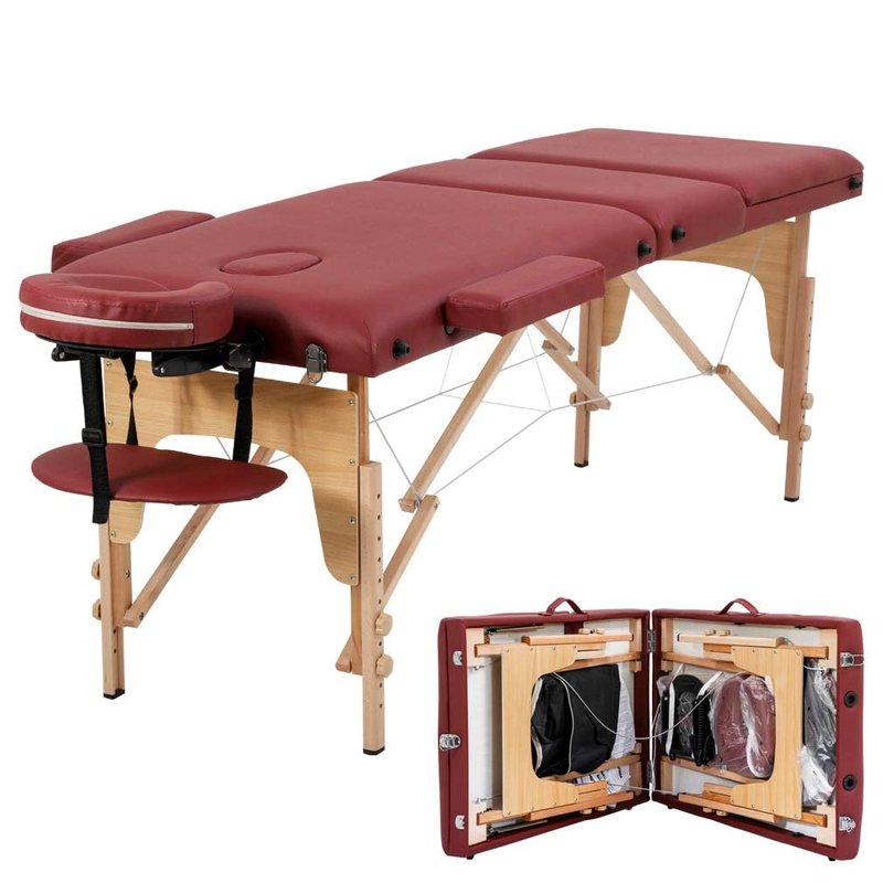BestMassage Massage Bed Portable Massage Table 24 inch Wide Lash Bed Height Adjustable 3 Folding Spa Table with Non-Woven Bag for Spa Footmassage Facial CareSpa Tattoo