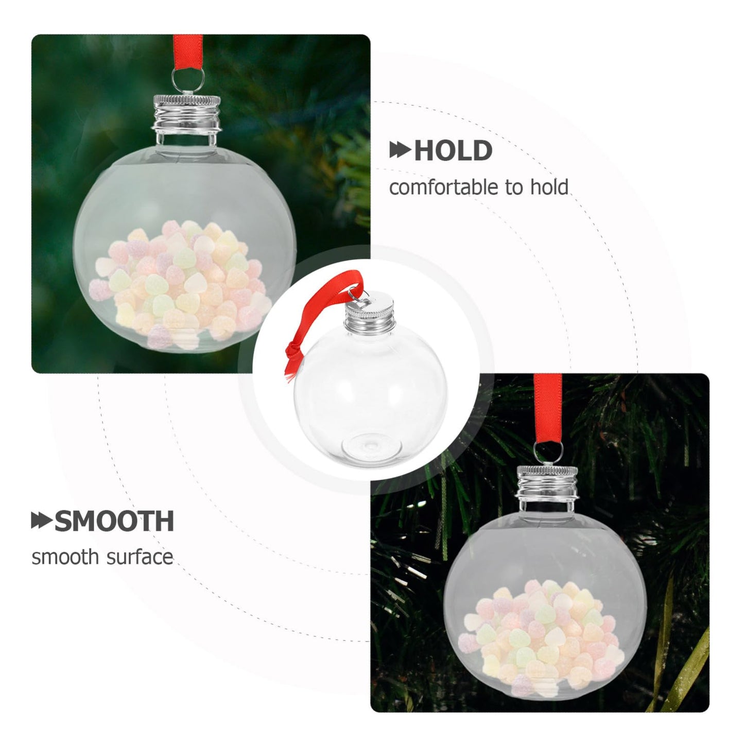 TOVINANNA Versatile Christmas Tree Ornaments Bulb Bottles 10pcs Candy Bulbs Juice Storage Bottles Decorative Vase Fillers