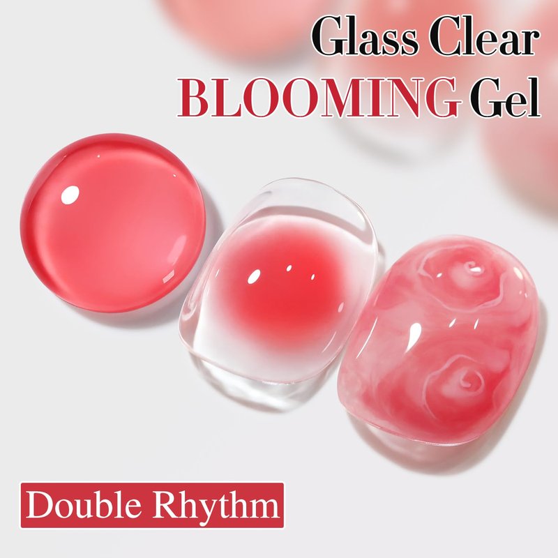Double Rhythm 0.5 Oz Blooming Gel Nail Polish Clear Bloom Nail Art for Spreading Effect 15ML Manicure French Design Art DIY at Home (Clear)