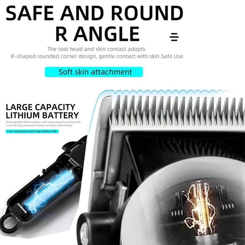 Professional Hair Clippers for Men - Cordless Beard Trimmer & T-Blade Hair Trimmer for Men, Rechargeable Clippers for Hair Cutting