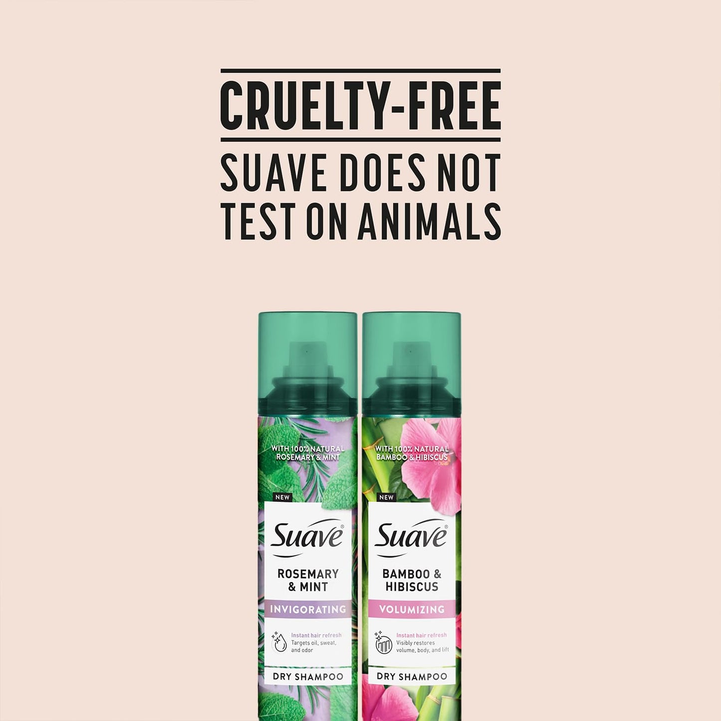 Suave Dry Shampoo Spray Variety Pack - Invigorating Rosemary & Mint + Volumizing Bamboo & Hibiscus | 4.3 Oz Each