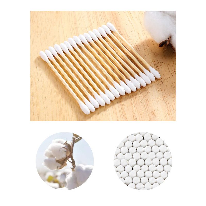 Cotton Swabs 2000 Count - Double-Tipped Cotton Buds with Wooden Sticks for Makeup & Ear Cleaning | 20 Pack