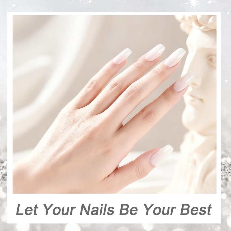 JODSONE Jelly White Gel Nail Polish - Elegant Crystal Gloss for DIY Nail Art | 18ml Large Capacity