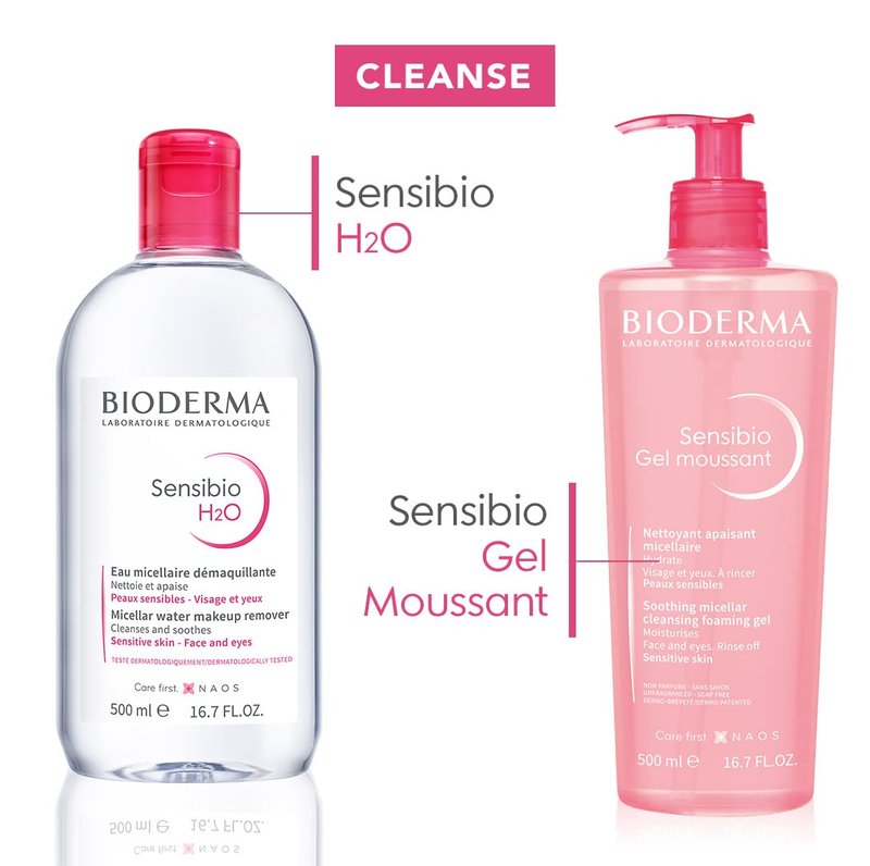 Bioderma Sensibio H2O Micellar Water - Gentle Makeup Remover for Sensitive Skin | Fragrance-Free, No Rinse