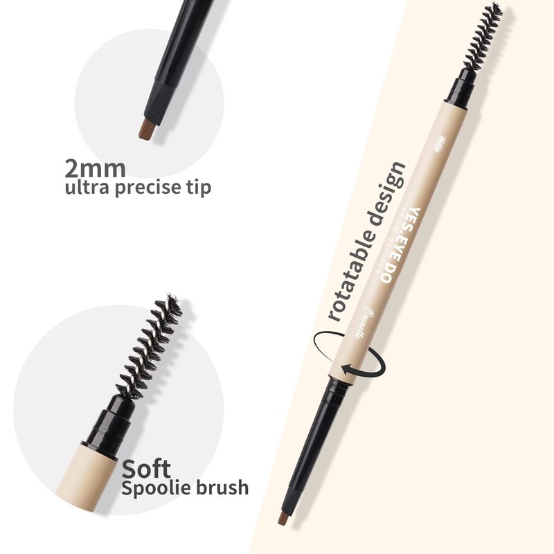 Grey Eyebrow Pencil for Older Women Soft, Retractable Gray Eyebrow Pencil for Women, Ultra Fine Brow Pencil for Gray Hair with Brush, Long lasting, Sweatproof, Grey, YES.EYE DO