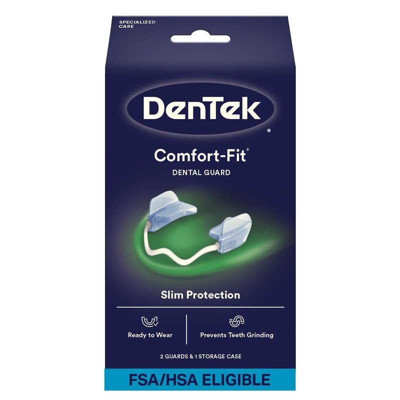 DenTek Comfort-Fit Dental Guard, Mouth Guard for Grinding Teeth at Night, Pack of 2 Guards & 1 Storage Case