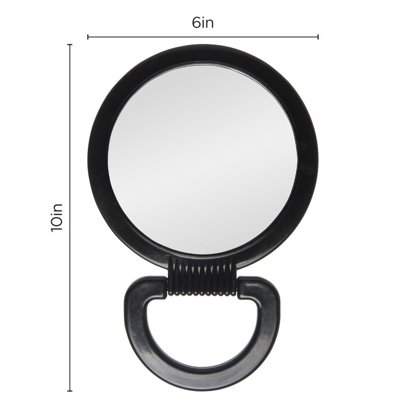 Diane Hand Mirror – Double-Sided 1X and 3X Magnification, Lightweight Portable Handheld Mirror with Handle, Ideal for Makeup, Shaving, & Everyday Beauty, Compact Size for Travel & Gym – 6" Diameter