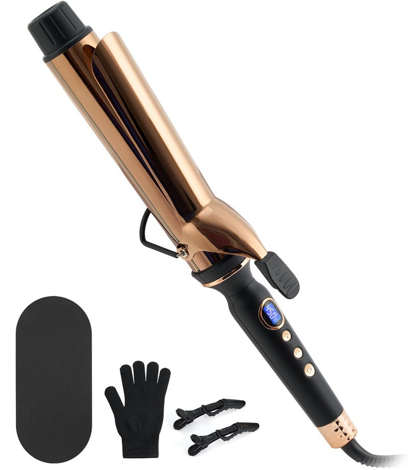 ORYNNE Titanium 2 Inch Curling Iron，Extra-Long Barrel for Long Hair, Curling Iron 2 Inch with Dual PTC Heater, 12 Heat Settings Big Barrel Curling Irons, 60 Mins Auto-Off & Dual Voltage